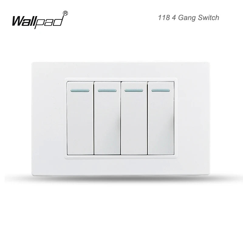 118 PC 1 2 3 4 Gang Push On Off 2 3 Way Wall Switch Wallpad White Fireproof Plastic Panel US Brazil IT IL EU Light Interruptor