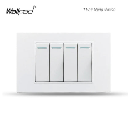 118 PC 1 2 3 4 Gang Push On Off 2 3 Way Wall Switch Wallpad White Fireproof Plastic Panel US Brazil IT IL EU Light Interruptor