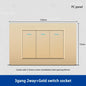 DELEFU 118*72mm PC Panel Parallel 3gang 2way Grey Black White Gold Wall Switch