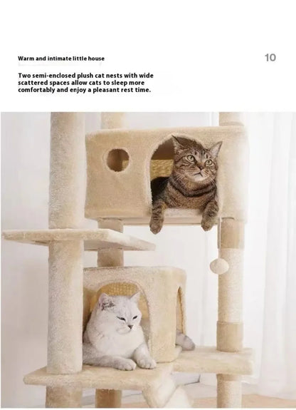 Multi-layer At Tree and Tower for Indoor Cats with Sisal-Covered Scratching Posts Spacious Hammock Padded Perches and Condos