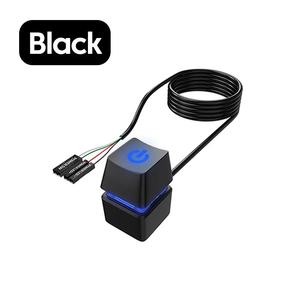 Ldpcsj Computer Desktop Switch 2m Led Lights Pc Motherboard External Boot Power On/Off Button Extension Cable for Home Office Co