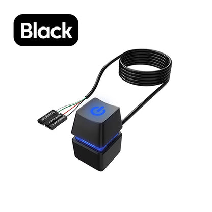 Ldpcsj Computer Desktop Switch 2m Led Lights Pc Motherboard External Boot Power On/Off Button Extension Cable for Home Office Co