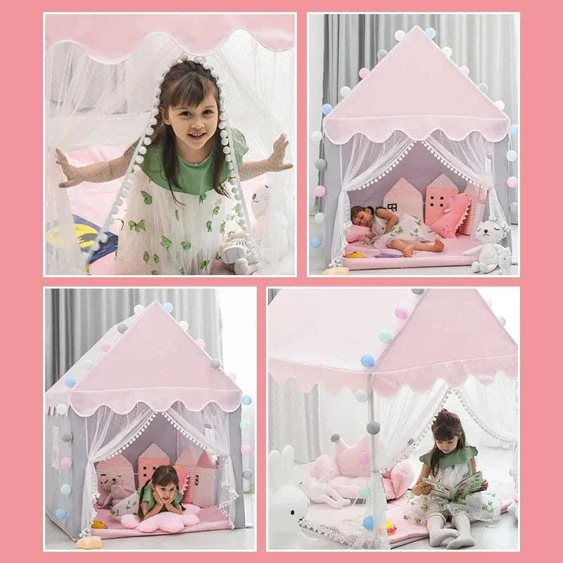 Kids Tent Pink Kid Play House Children Indoor Outdoor Toy House Portable Princess House Children Tent Christmas Girl Gifts