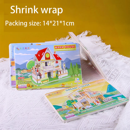3D JigSaw Puzzle House Model DIY Kit For Kids Educational Assembly Toy Creative Home Decor Gifts