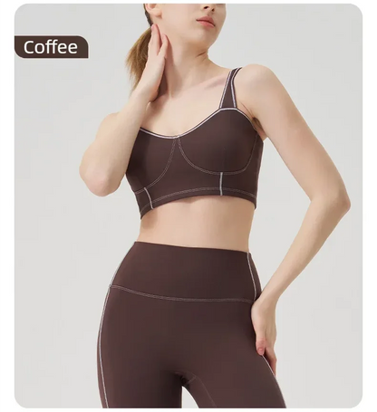 Yoga wear, a high-end sports solid-color high-elastic tight high-intensity sports set, women's fitness clothes suitable for gym