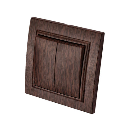 Wood Spray Plastic Panel EU Standard Classic AC Wall Rocker Switch On/Off 2 Gang 1 Way Flame Retardant Button Light Switch Panel