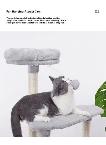 Multi-layer At Tree and Tower for Indoor Cats with Sisal-Covered Scratching Posts Spacious Hammock Padded Perches and Condos