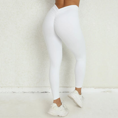 Yoga Pants Women V Back Leggings High Waist Gym Pants Female Push Up Sport Fitness Joggings Workout Scrunch Butt Sports Leggings