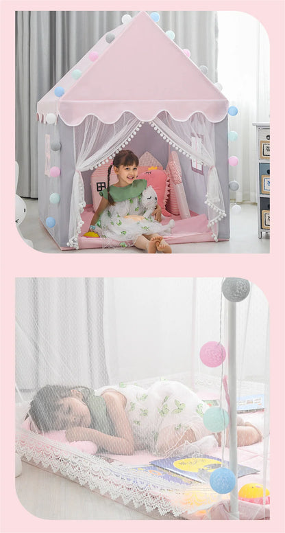 Kids Tent Pink Kid Play House Children Indoor Outdoor Toy House Portable Princess House Children Tent Christmas Girl Gifts