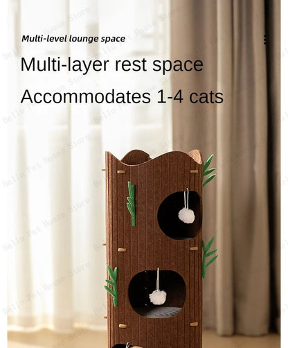 Multi-layer Tree Stump Cat Climbing Frame Small Sisal Bucket Felt Cat Nest Scratch-resistant Sisal Cat Tree Pet Toys