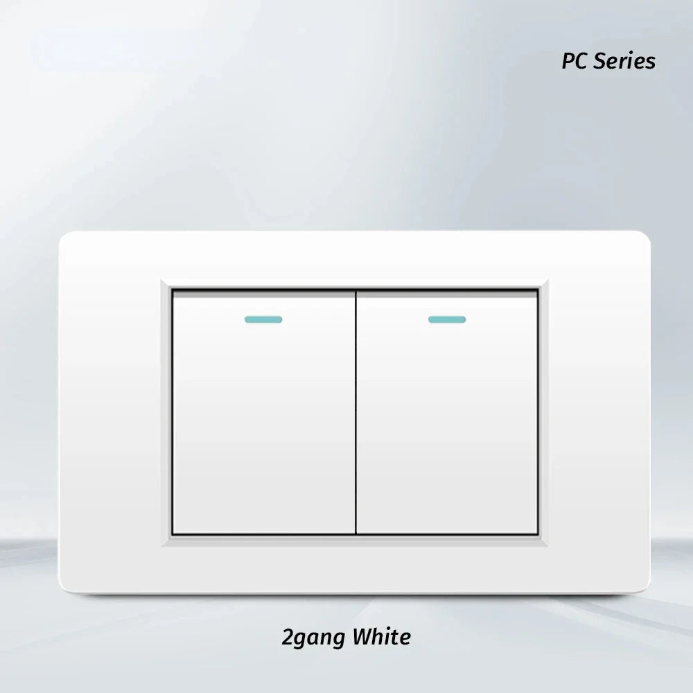 Shawader White Black Gray 16A 118*72 US Brazil Italy Light Switch,PC Panel 1/2/3gang 1/2way Switch on Off,Wall Electrical Outlet