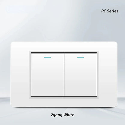 Shawader White Black Gray 16A 118*72 US Brazil Italy Light Switch,PC Panel 1/2/3gang 1/2way Switch on Off,Wall Electrical Outlet