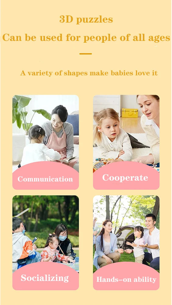 3D JigSaw Puzzle House Model DIY Kit For Kids Educational Assembly Toy Creative Home Decor Gifts