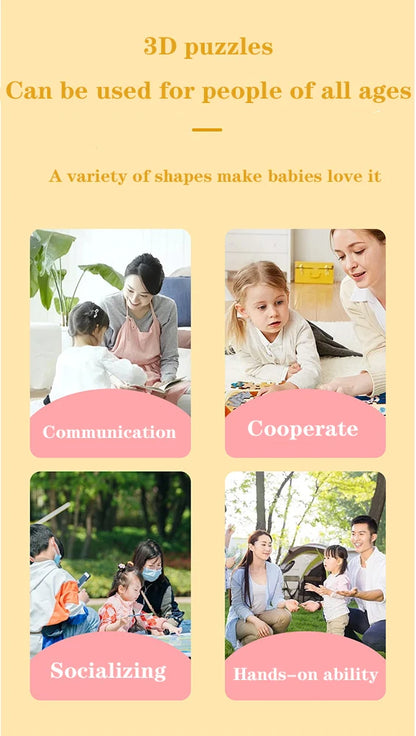 3D JigSaw Puzzle House Model DIY Kit For Kids Educational Assembly Toy Creative Home Decor Gifts