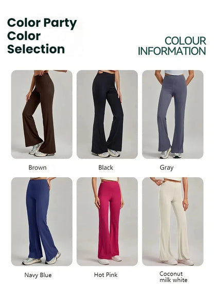 Yoga Pants for Women High Waisted Trousers Butt Lifting Flared Leggings Stretchy Gym Workout Pants  Pilates Woman clothing