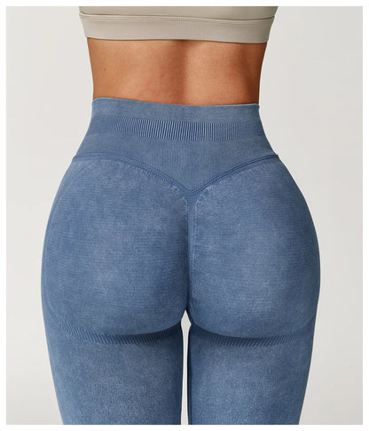 Yoga Pants Impact Leggings Women Seamless Sports Yoga Pant High Waist Ribbed Gym Clothes Fitness Workout Wear Scrunch Bum Tights