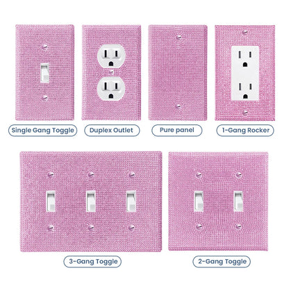 1 wall panel light switch cover, various styles, pink/white/black/gold  diamond, socket cover, sturdy and durable