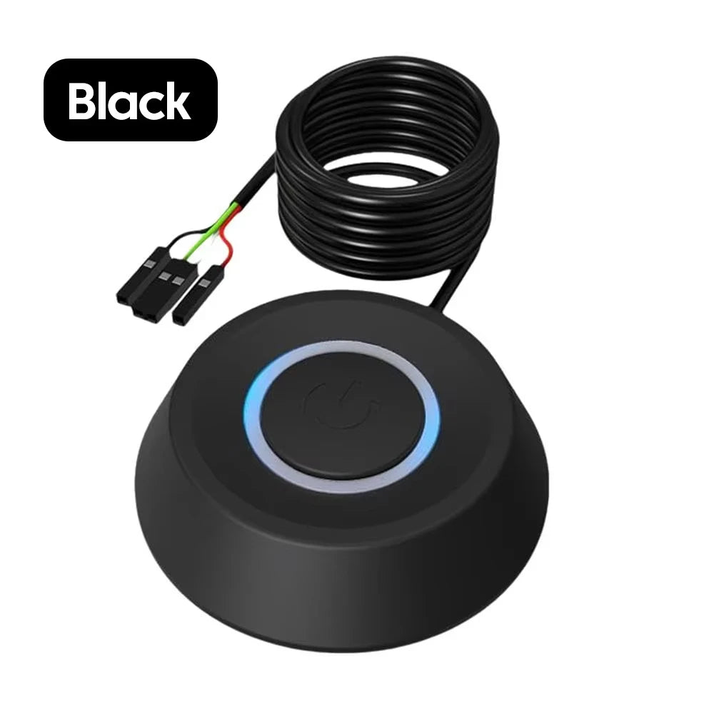 Ldpcsj Computer Desktop Switch 2m Led Lights Pc Motherboard External Boot Power On/Off Button Extension Cable for Home Office Co