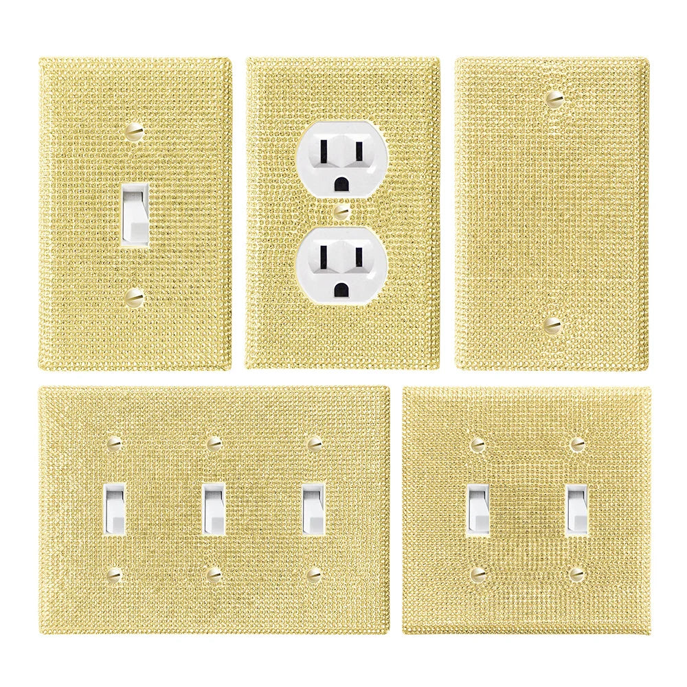 1 wall panel light switch cover, various styles, pink/white/black/gold  diamond, socket cover, sturdy and durable