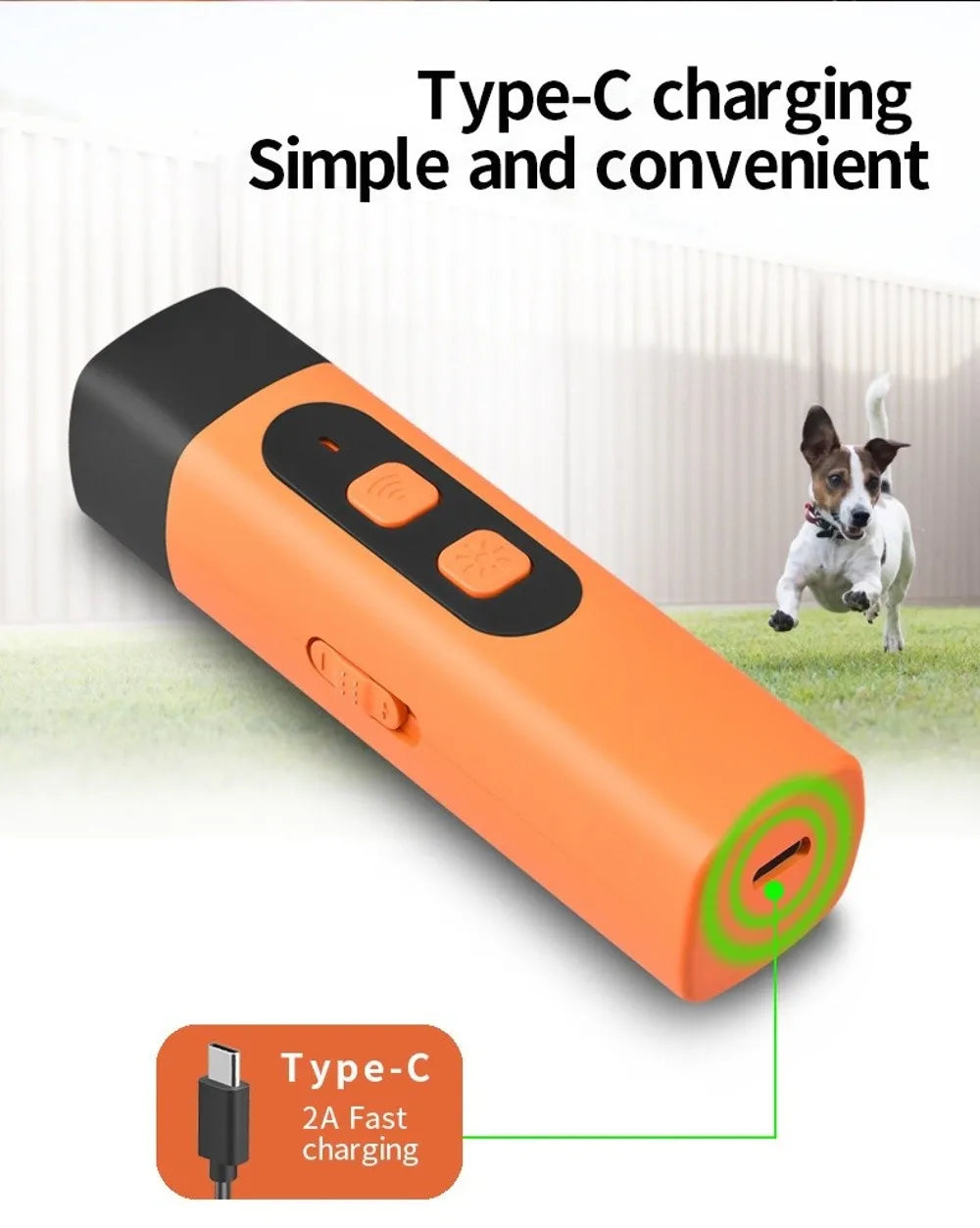 Portable Anti-Barking Dog Bark Deterrent Device 40KHz Professional Bark Control Rechargeable Compact Bark Shield Indoor Outdoor