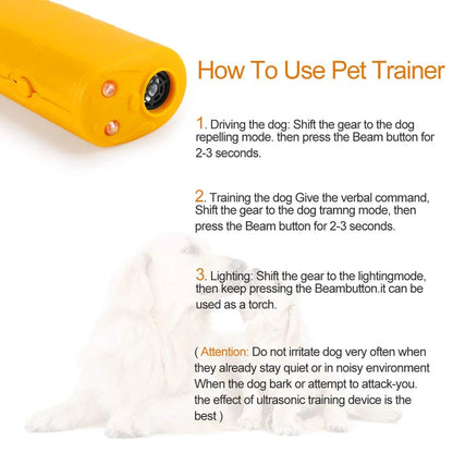 Pet Dog Repeller Anti Barking Stop Bark Training Device Trainer LED Ultrasonic Anti Barking Ultrasonic Without Battery dog