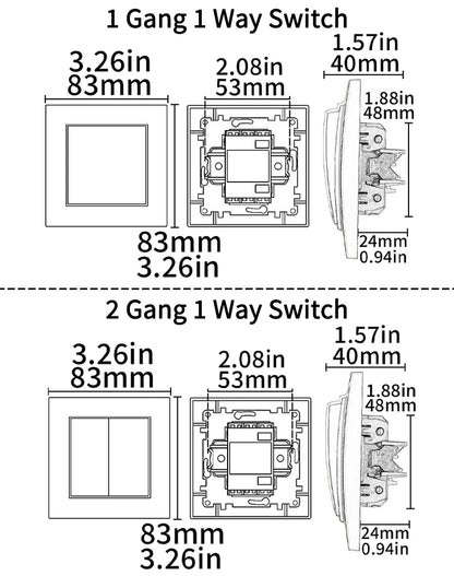 Wood Spray Plastic Panel EU Standard Classic AC Wall Rocker Switch On/Off 2 Gang 1 Way Flame Retardant Button Light Switch Panel