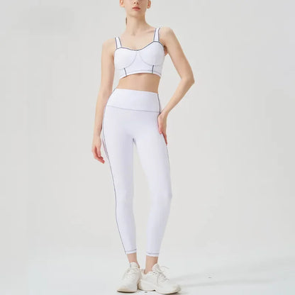 Yoga wear, a high-end sports solid-color high-elastic tight high-intensity sports set, women's fitness clothes suitable for gym