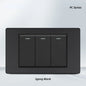Melery 1/2/3gang 1way 2way Black PC Panel Brazil USA Italy Mexico 250V 16A Standard 118mm light Wall Switch On Off Push Button