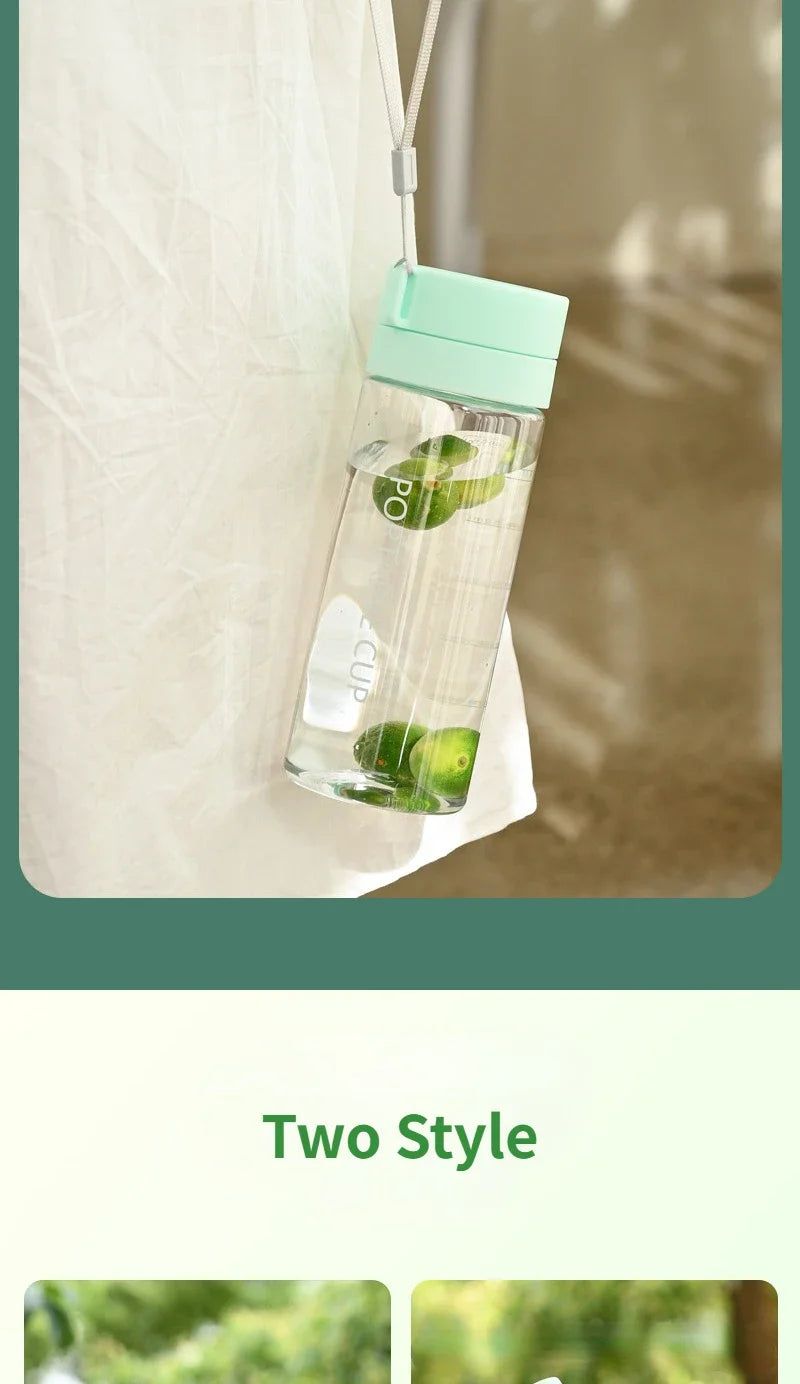 Water Bottle 600/800ml Portable Travel Sport Bottle Equipped with Filter Children's School Anti Drop Water Cup with Lifting Rope