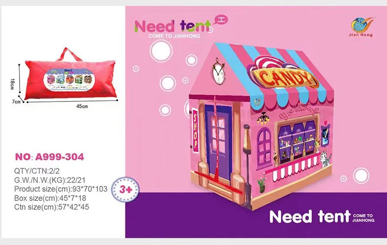 Kids Play House Game Tent Toys Dinosaur Pink Ice Cream Boy Girl Princess Castle Portable Indoor Outdoor Children Play Tent House