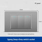 DELEFU 118*72mm PC Panel Parallel 3gang 2way Grey Black White Gold Wall Switch
