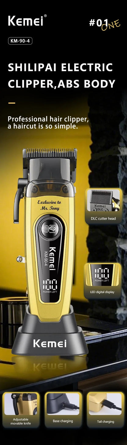 Kemei Professional Brushless Motor Hair Clippers 11500RPM Cordless Barber Electric Hair Trimmer DLC-Blade Hair Cutting Machine