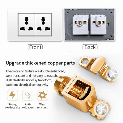 Melery 1/2/3gang 1way 2way Black PC Panel Brazil USA Italy Mexico 250V 16A Standard 118mm light Wall Switch On Off Push Button