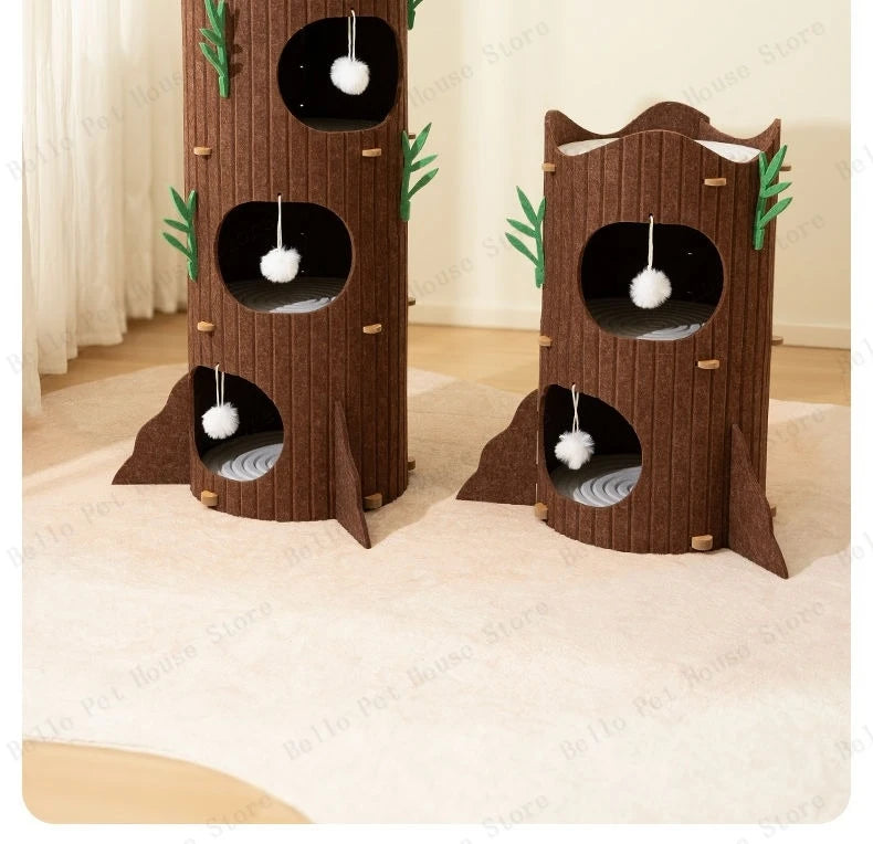 Multi-layer Tree Stump Cat Climbing Frame Small Sisal Bucket Felt Cat Nest Scratch-resistant Sisal Cat Tree Pet Toys