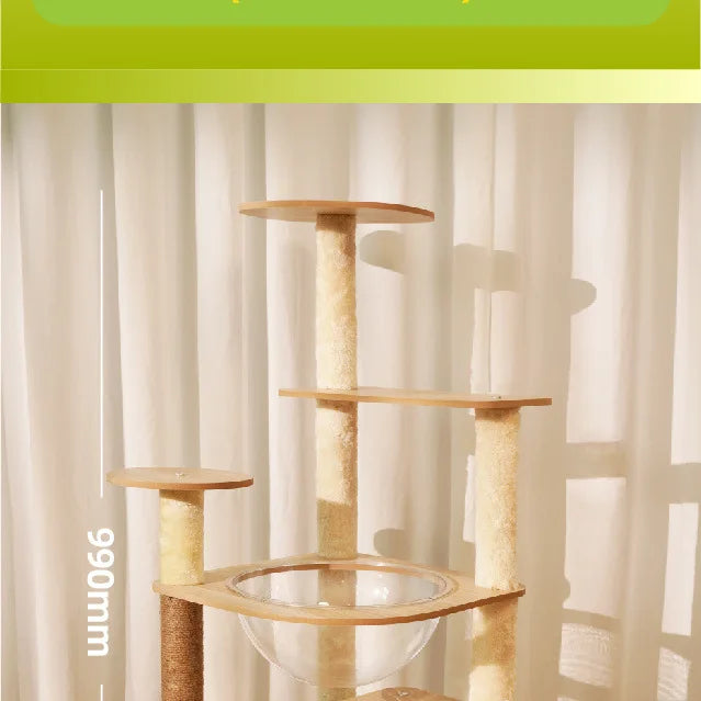 Cat climbing frame  nest  tree integrated  box  scratching column multi- jumping platform large space capsule