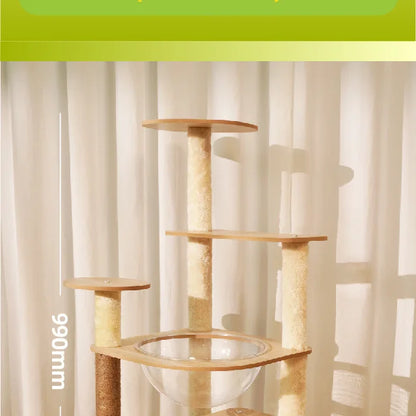 Cat climbing frame  nest  tree integrated  box  scratching column multi- jumping platform large space capsule