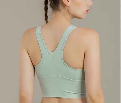 2022 New Sports Underwear Women's Shockproof Running Beauty Back Gathering Fitness Yoga Suit Vest Bra Vest Top White