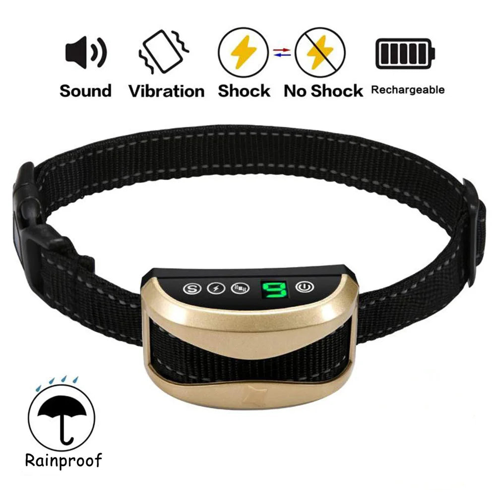 Dog Collar Anti Bark Control proof Rechargeable Anti Barking For Dogs Training Collars
