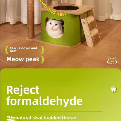 Cat climbing frame  nest  tree integrated  box  scratching column multi- jumping platform large space capsule