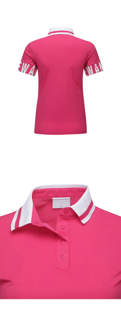New summer golf wear for women  casual, breathable quick drying sporty short sleeve T-shirt