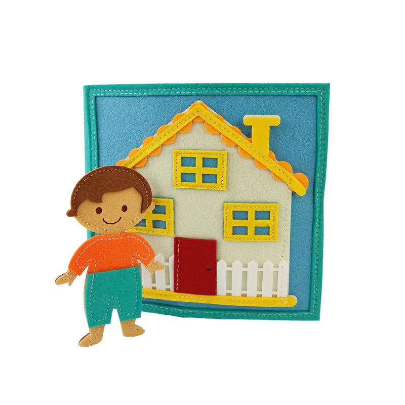Children  Busy Board Intelligence Learning Toy Set Pink House Edition Preschool Learning Activities Including Life Skills
