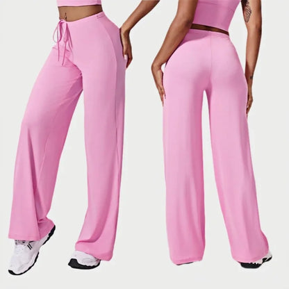 Yoga Pants Sports Fitness Thin Breathable Wide-leg Loose Sports Flared Trousers Outdoor Running Straight-leg Trousers for Women