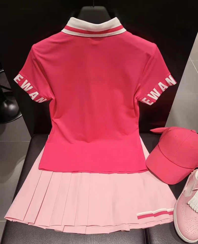 New summer golf wear for women  casual, breathable quick drying sporty short sleeve T-shirt
