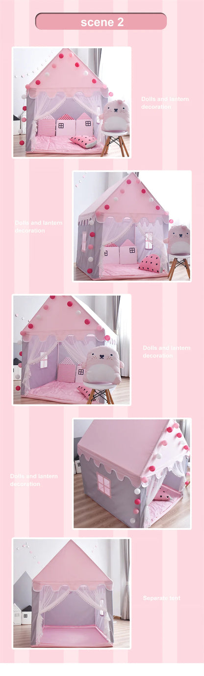 Kids Tent Pink Kid Play House Children Indoor Outdoor Toy House Portable Princess House Children Tent Christmas Girl Gifts