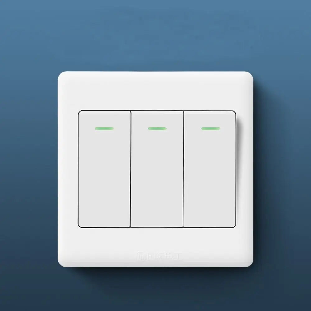 1/2/3/4 Gang Wall Switches 1Way Button Wall Light Switch Panel On / Off Push Buttons with LED Lamp Home Accessories