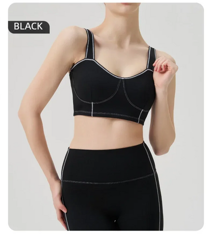 Yoga wear, a high-end sports solid-color high-elastic tight high-intensity sports set, women's fitness clothes suitable for gym