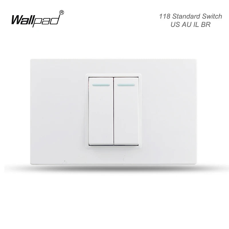 118 PC 1 2 3 4 Gang Push On Off 2 3 Way Wall Switch Wallpad White Fireproof Plastic Panel US Brazil IT IL EU Light Interruptor