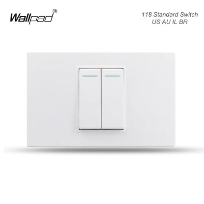 118 PC 1 2 3 4 Gang Push On Off 2 3 Way Wall Switch Wallpad White Fireproof Plastic Panel US Brazil IT IL EU Light Interruptor