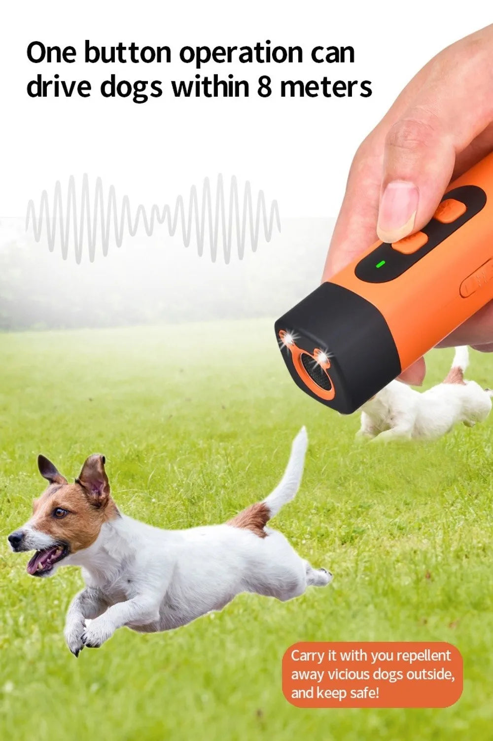 Portable Anti-Barking Dog Bark Deterrent Device 40KHz Professional Bark Control Rechargeable Compact Bark Shield Indoor Outdoor