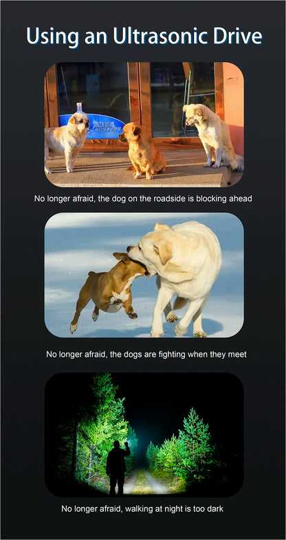 Pet Dog Repeller Anti Barking Stop Bark Dogs Training Device LED Ultrasonic Dogs Adapter Without Battery Pet Supplies